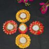 Set of 4 Floral + 1 Damru Tea Light