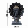 Floral Back Black Buddha Face Polyresin Idol