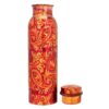 Copper Bottle - Red Meenakari - 1000 ml