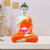 Buddha with Lotus Tea Light - Orange