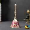 Red Meenakari Pooja Bell - Brass