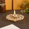 Crystal Round Diya - Brass