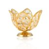 Floral Crytal Diya - Brass