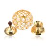 Crytal Diya with Cap - Brass