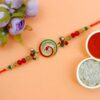 Red Green Swirl Premium Rakhi