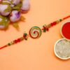 Red Green Swirl Premium Rakhi