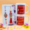 Red Tassel Couple Rakhi + Printed Mugs