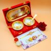 Vibrant Bhaiyia Bhabhi Rakhi + Golden Bowl Set Combo