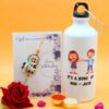 Goggle Moustache Kids Rakhi +Printed Bottle