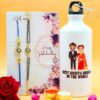 Evil Eye Rakhi + Printed Bottle Combo