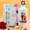 Aesthetic Bhaiya Bhabhi Rakhi + Printed Bottle Combo