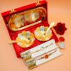 Pack of 2 Rakhis & Floral Bowl Set Combo