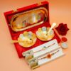 Pack of 2 Rakhis & Floral Bowl Set Combo